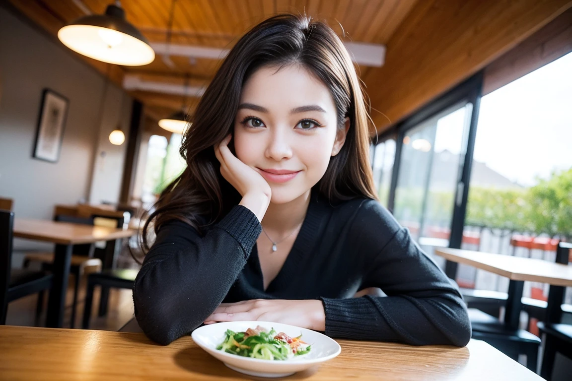 ((Highest quality、8K、masterpiece:1.3))、beauty、1 male、1 female、Couple、spouse、half、The body is slim、((Bob Hale、Straight hair:1.2)), (Realistic, Intricate details:1.2), lunch time,Pasta on the table、Put the light on your face、Amazing view of sky and clouds at daytime、A bright smile、The wonderfulness of smile、Bright image、The beauty of wine, Beautiful Face, blue eyes, The light shines on your face, Blushing, short hair,Bright Face、 (Age 25), Age 25, coffee 、Appetizers、Italian food、Brown Hair、Shortcuts、Long sleeve shirt、dress、Beautiful woman 1, (slimな顔), (The body is slim), (Brown Hair), (Shortcuts), cheeks turn a little red,Attractive beauty、Cafe, In a prominent place (From the waist up) Nova Frog Style, actress, model, Upper Body, Lunch Menu, slim, coffee placed in the center, smile, (smile: 1.15), Beautiful fine grain, Depth f/2,saturation, High Contrast, Strong light and shadow,Moist Body:1.5、3D texture、Delicate eyes、Brown Hair、The hair is very shiny、