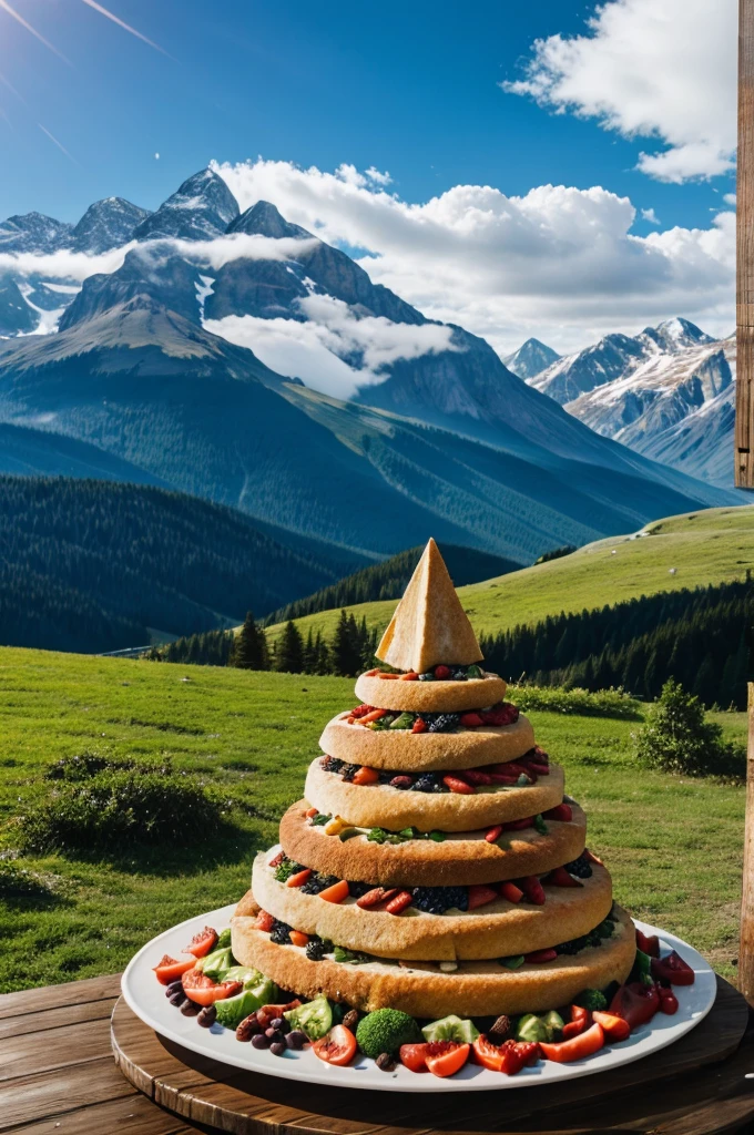 Mountain of foods