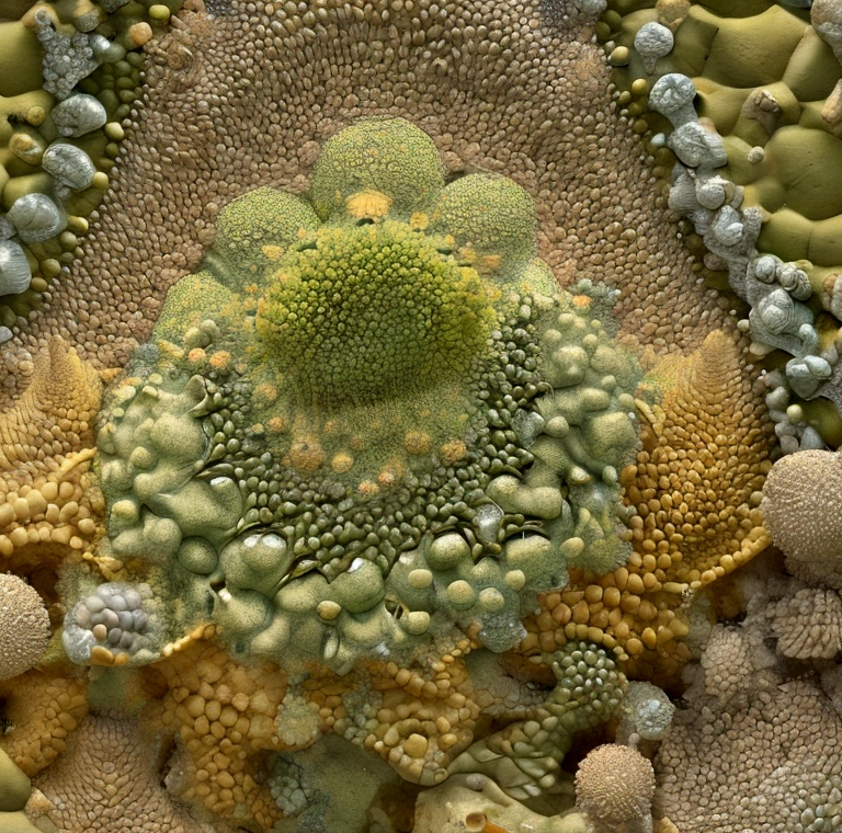 17+√(777×tan(17+17), fractal, Nurgle,dark green, yellow greenish and pale orange, organic matter, cellular colony, deep wiew,4k resolution,hyperdetailed, masterpiece, 3d modelling, abstract art, digital art