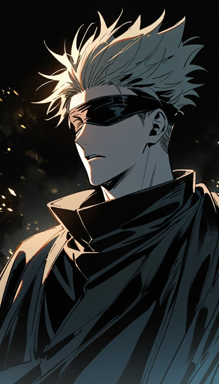 1 male gojo jujutsu Kaisen with formal dresses up look ahead background light with black blindfold