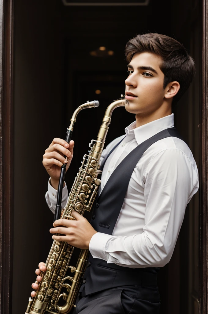 Young man with his clarinet