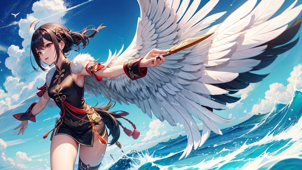 Canghai Jingwei feather wings bird wings anthropomorphic wave knife