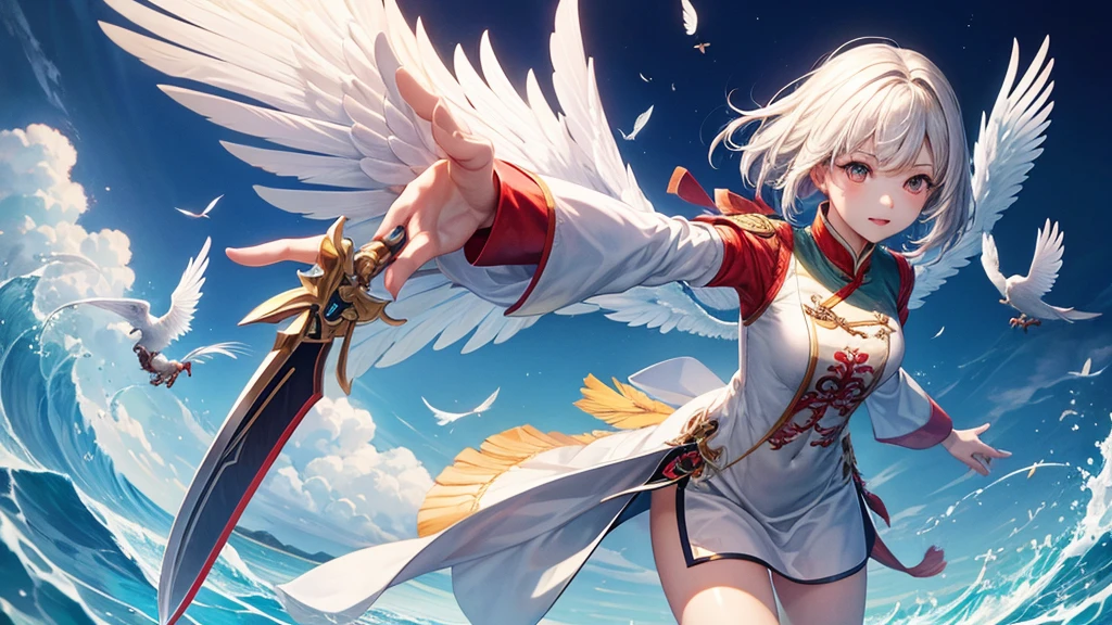 Canghai Jingwei feather wings bird wings anthropomorphic wave knife