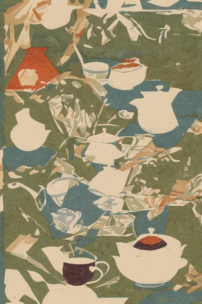 illustration, simple lines, making Chinese tea 1. Preparing equipment Draw a neat picture of a teapot, teacup, tea leaves, kettle, and measuring spoon