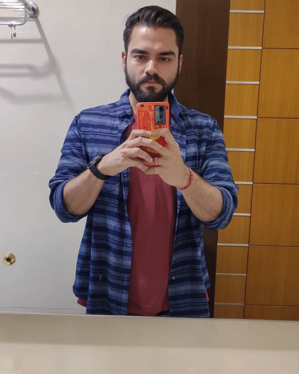 Long hair, long beard and biceps