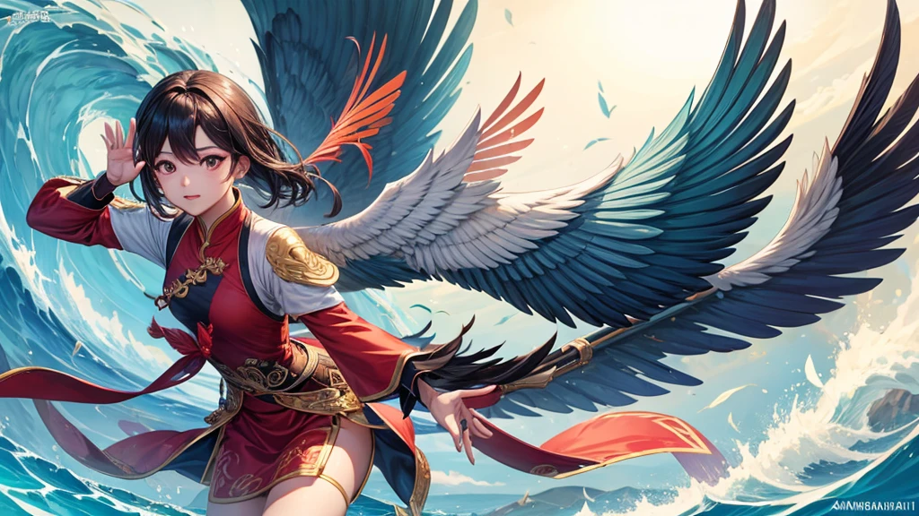 Canghai Jingwei feather wings bird wings anthropomorphic wave gun