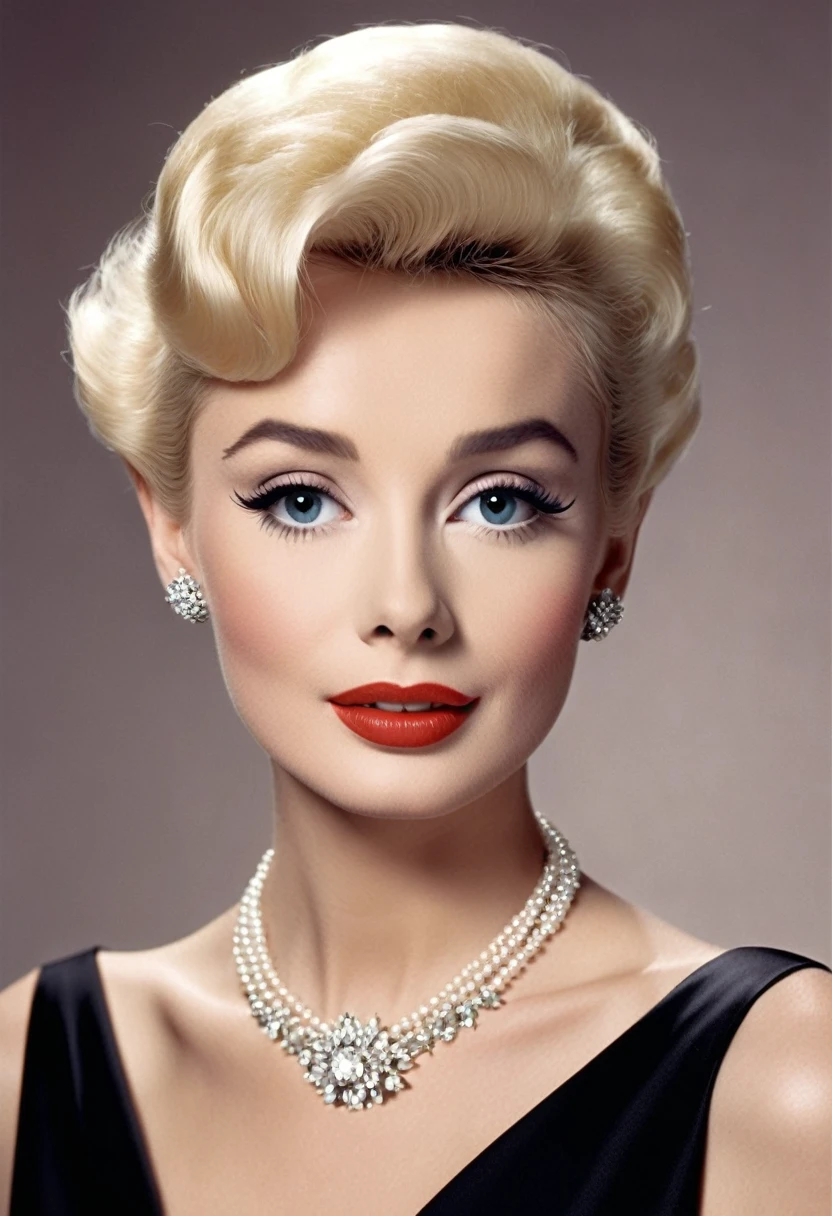 blonde woman similar to AUDREY HEPBURN and marilyn monroe ultra realistic Bijoux de Charme