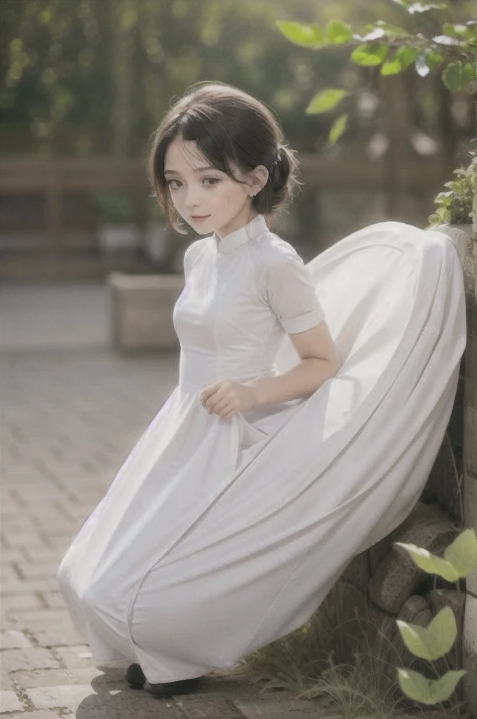 Young girl, white dress