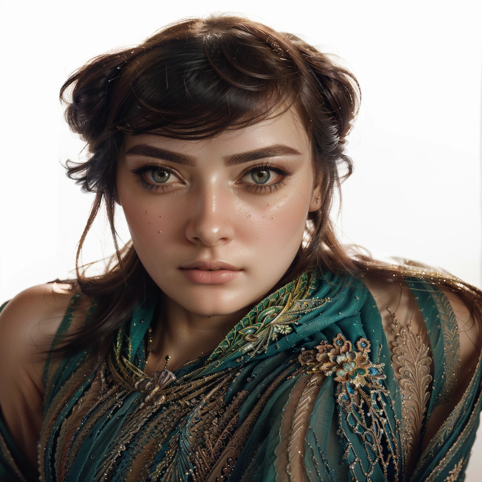 (masterpiece, top quality, best quality, official art, beautiful and aesthetic:1.2), (1girl:1.3), extreme detailed, (fractal art:1.3), colorful, highest detailed, intricately detailed, highly detailed, cinematic lighting, volumetric lighting, dramatic lighting, lush colors, vibrant colors, vivid colors, neon colors, striking colors, striking contrast, hyper detailed, hyperrealistic, photorealistic, studio lighting, octane render, highly detailed face, beautiful detailed eyes, beautiful detailed lips, extremely detailed eyes and face, long eyelashes, beautiful skin, elegant pose, graceful pose, serene expression, contemplative expression, dreamy expression