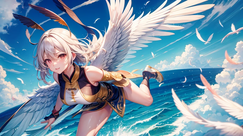 Canghai Jingwei feather wings bird wings anthropomorphic wave knife