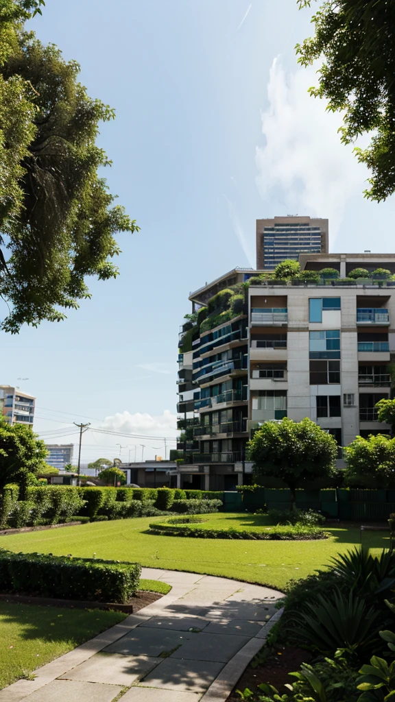 Create an image of a serene city landscape that embodies a capitalistic green utopia. The city should feature advanced, eco-friendly architecture and lush greenery integrated throughout. Include clear, blue skies and vibrant, colorful birds peacefully coexisting within the scene. Capture the tranquility and harmony of this utopian city, with elements such as solar panels, clean energy sources, parks, and community gardens seamlessly woven into the urban environment.