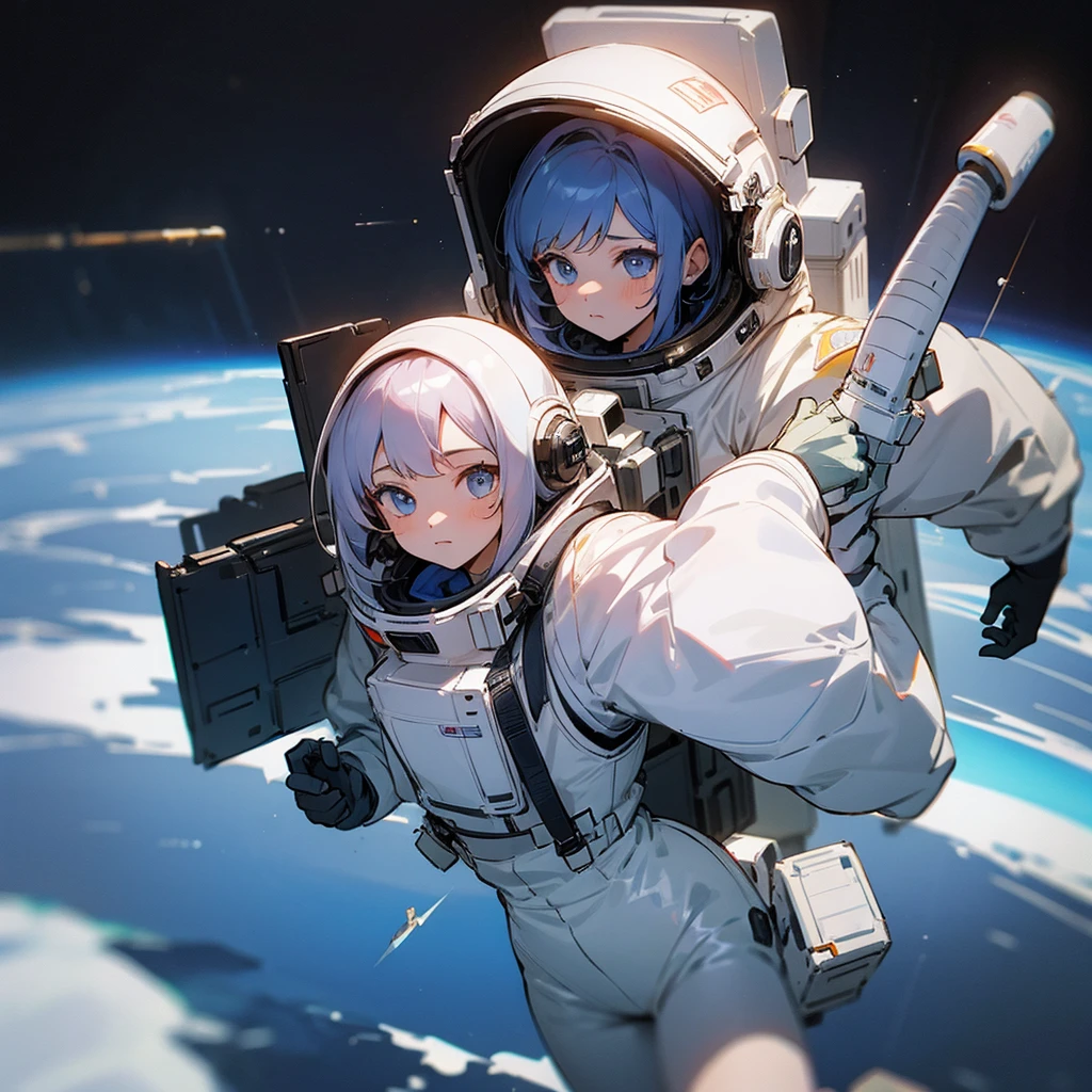 Girl in space suit