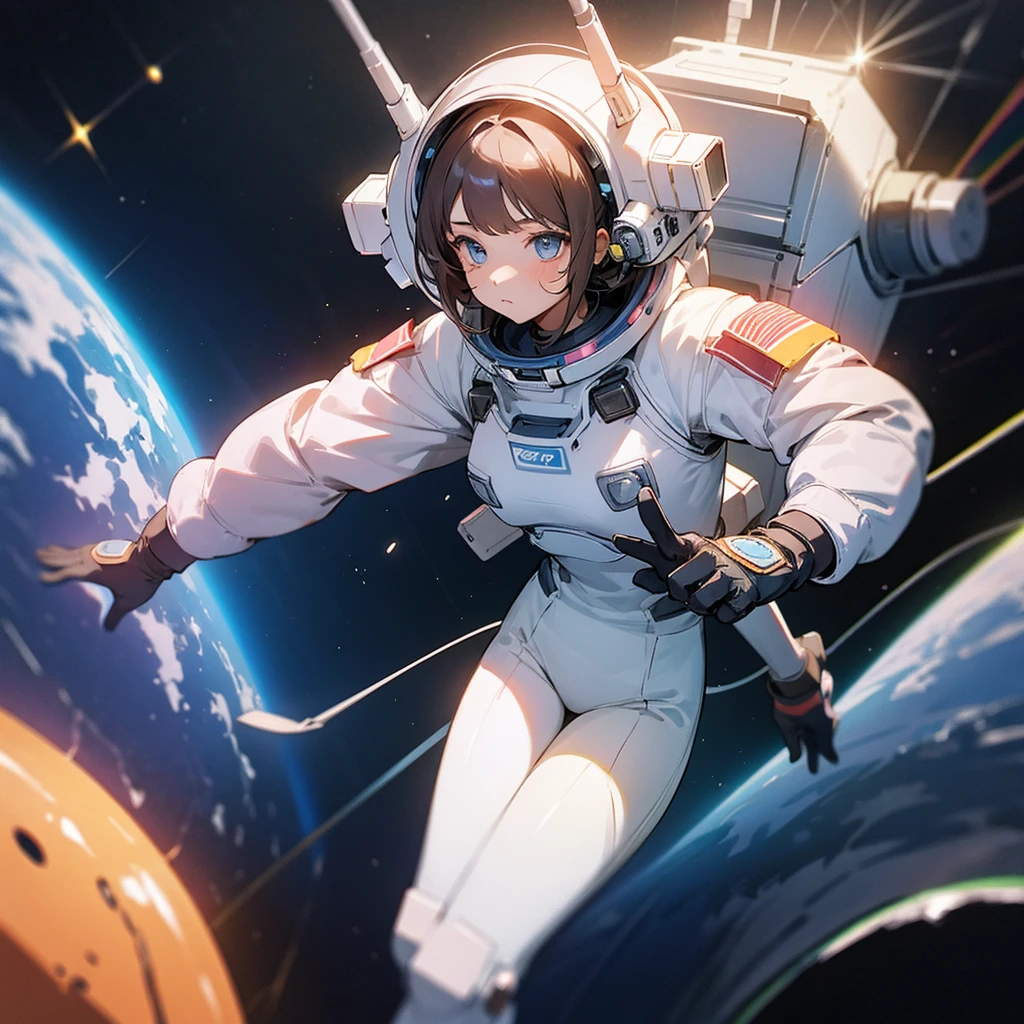Girl in space suit