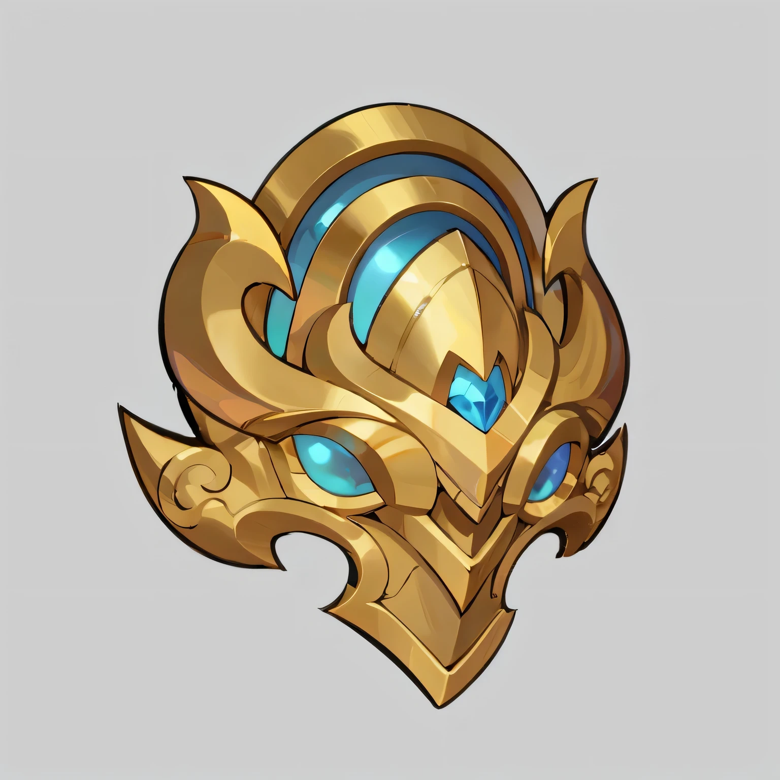 gold mask，sapphire，Metallic luster