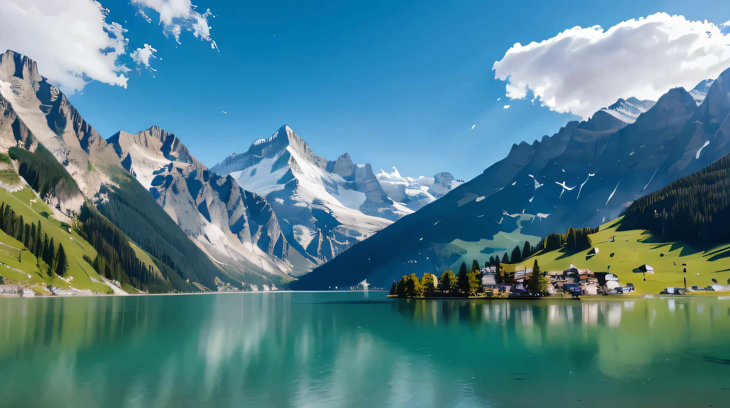 Masterpiece, Swiss Alps, High land Lake, daytime