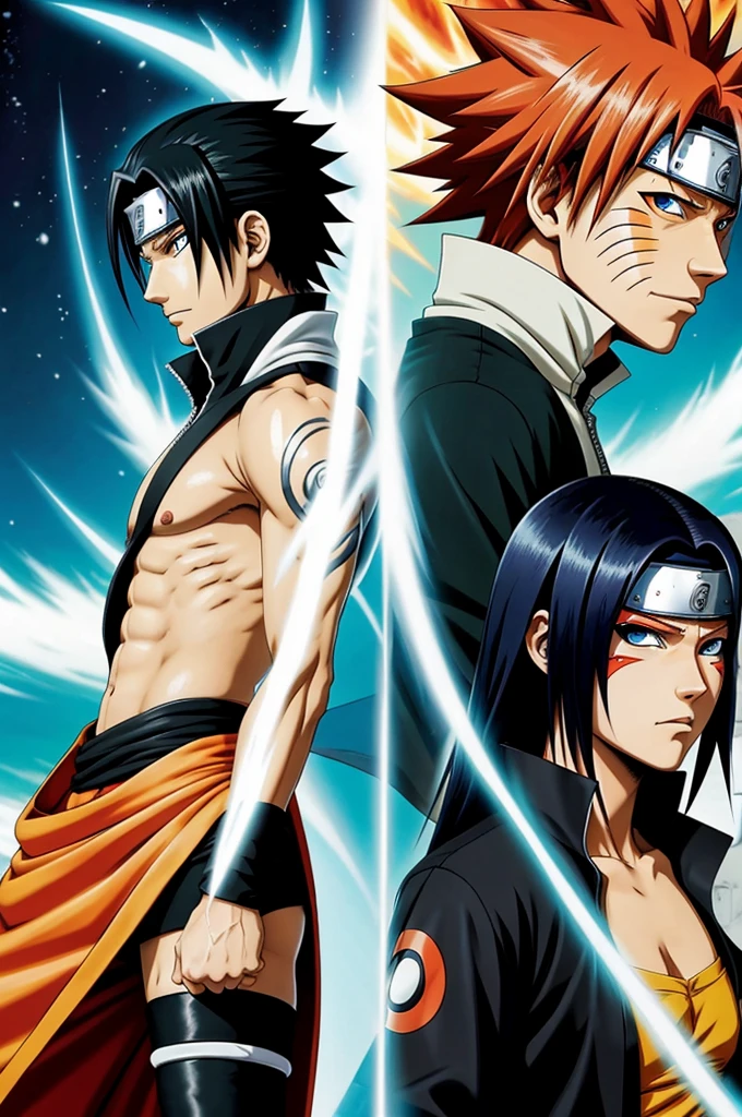 Naruto rassengen vs ichigo bankai getsuga tencho fight anime with sifi