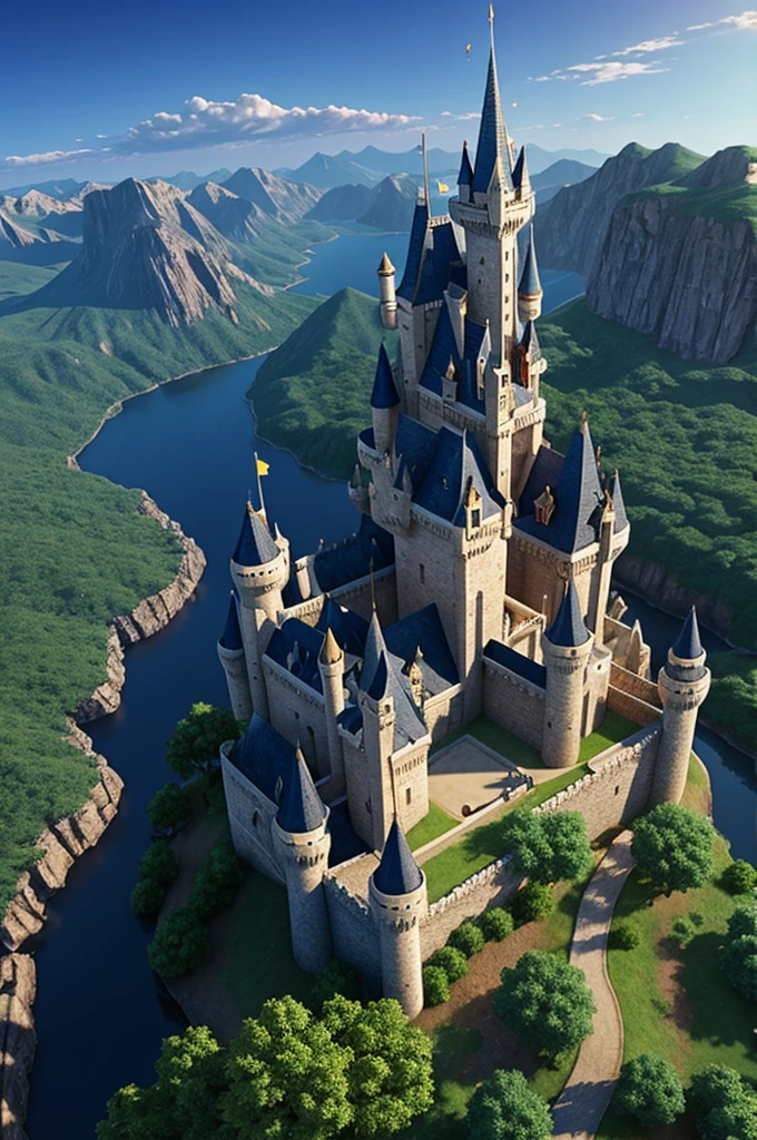 Animated castle in fantasy and magic