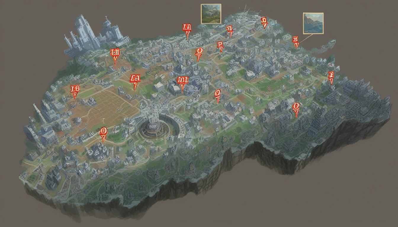 arafed map of a fantasy city with a lot of buildings, fallen kingdom city ruins, game map, final fantasy vll world concept, steam workshop maps, battle map prop, an exquisite 3 d map, game map matte painting, turnaround world building, facing worlds map, big and structured valhalla city, entire city visible, fantasy capital city, ingame image,shingeki_no_kyojin_s4_style,