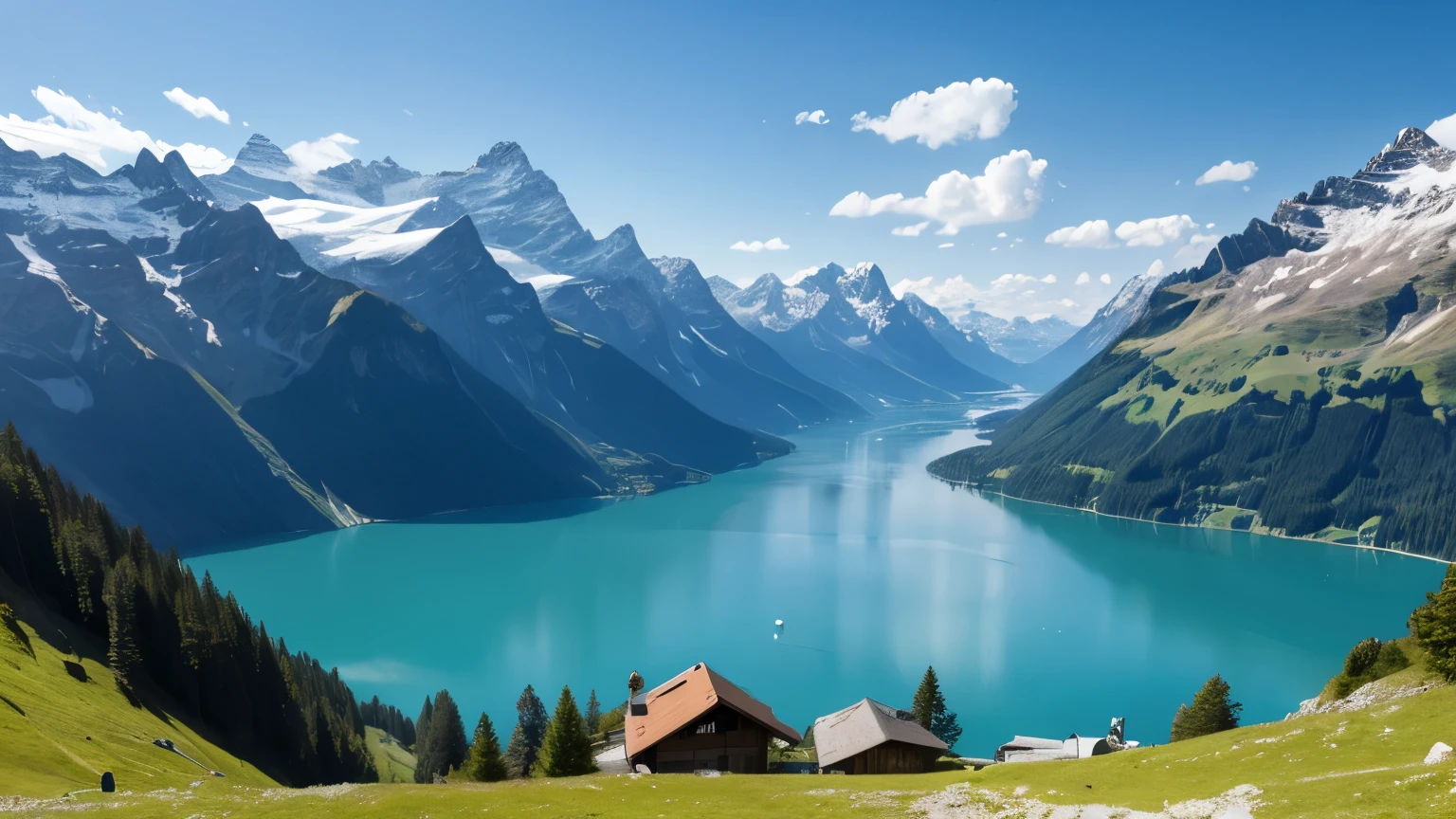 Masterpiece, Swiss Alps, High land Lake, daytime