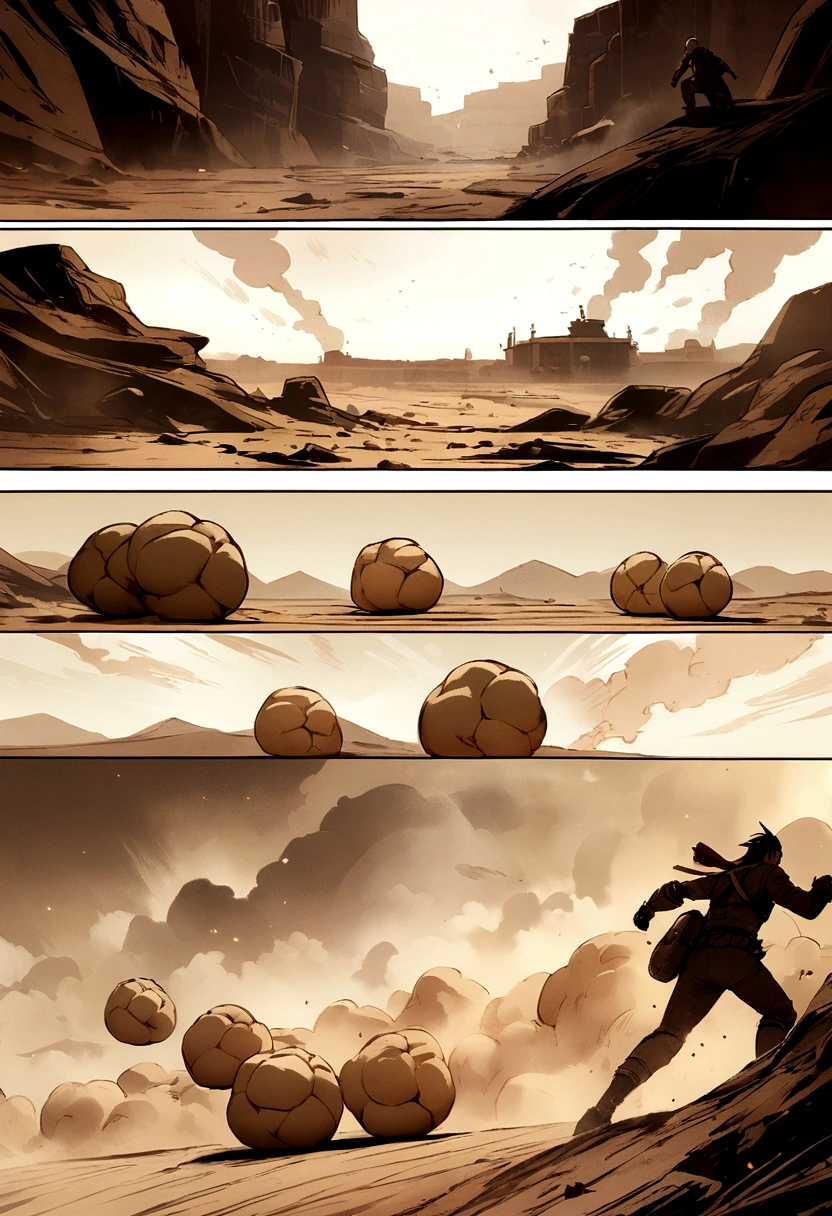 Kolobok. fury road.
baked dough ball with a face, fantastic action movie, intro art, comic drawing, high detail