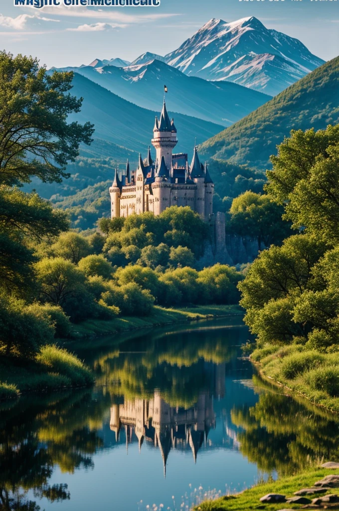 Cover of an animated castle with magical landscape