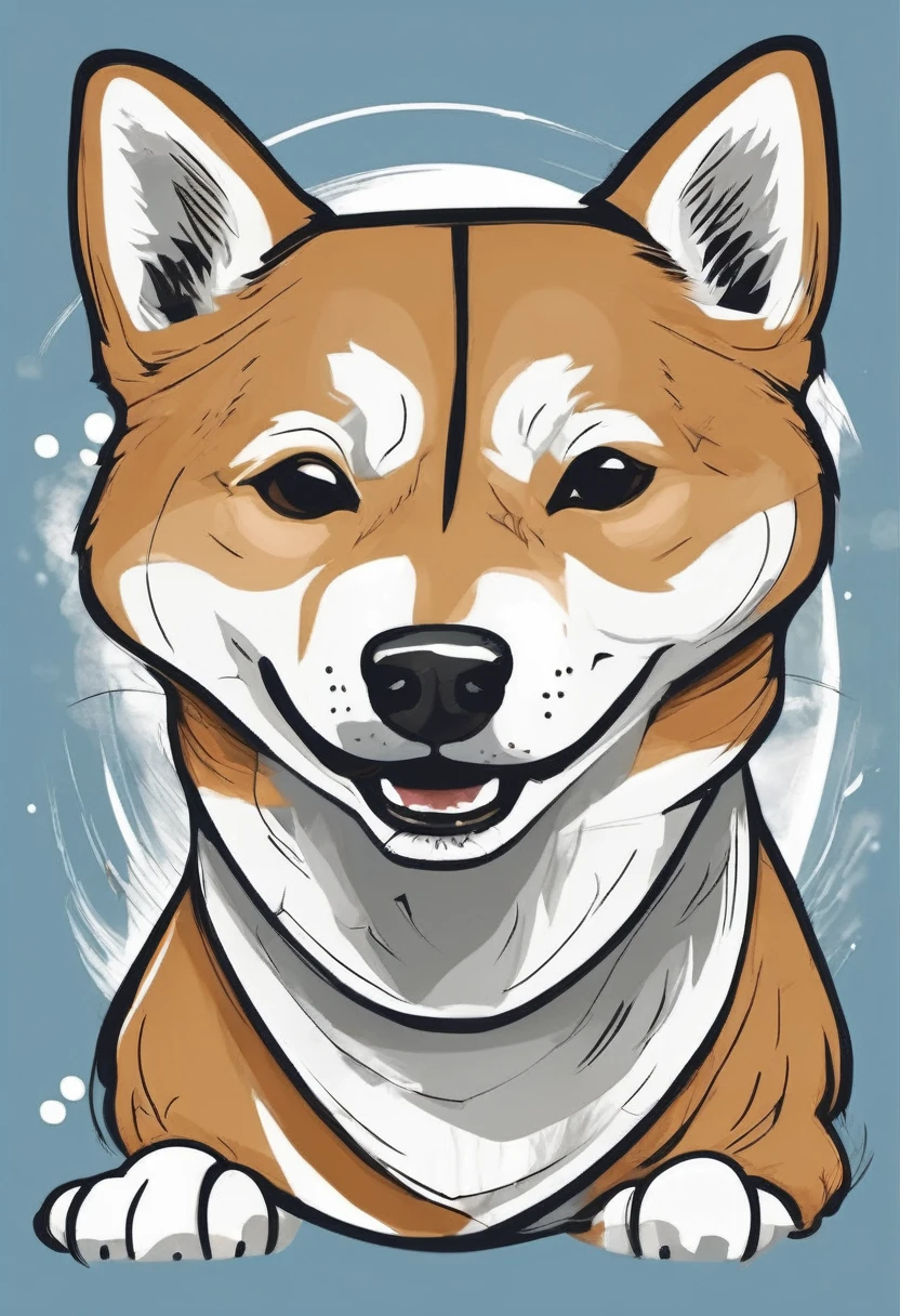 
Here is the prompt in English for creating the image:

"Dynamic ink brushstroke style, black and white only: illustration by a professional illustrator, featuring a cute wolf pup or Shiba Inu in an action shot with a happy and joyful expression. The illustration should have high detail and be set against a white background. The Shiba Inu should have blue eyes and a surreal expression, with very realistic fur depiction. The design should incorporate an artistic circle motif for an icon. The dog should have distinctive whiskers accurately depicted, emphasizing a traditional Japanese aesthetic."

Blue eyes
SHIBA DOG
Realistic fur depiction
Surreal expression
Artistic circle motif for an icon
Distinctive whiskers
Traditional Japanese design