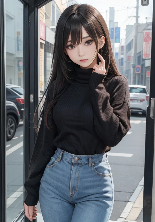 (最高qualityのディテール)、Practical、8K Ultra HD、high resolution、(A girl:1.2),(Fatal Beauty,Glamorous beauty) ,(Flexible and powerful physique),(Sensual charm),(Mysterious charm:1.1),(Charming silhouette),The 超detailedな、高qualityのテクスチャ、Intricate details、detailed、非常にdetailedなCG、高qualityの影、detailed 美しく繊細な顔、detailed 美しく繊細な目、Written border depth、Ray Tracing、20th Generation、Cute K-pop Girls、(The face of Ulsan, South Korea)、Thin face、(URZAN-6500-v1.1:0.6)、Purebred face_v1、Glowing eyes、Perfect body、 Viewer display、Realistic girl rendering, 8k Artistic german bokeh, Enchanting girl, Real girl, Gurwitz, Gurwitz-style Artwork, Girls role play, Practical 3D style, CGStation hot topics,, 8K Portrait Rendering,(Girl with sparkling eyes:1.2)、Glossy lips、high resolution, Best image quality, 最高quality, Practical, 超detailedな, Photo-realistic, 4K 8K Ultra HD Full Color RAW Photos, Fujifilm(Medium Format), Hasselblad, Carl Zeiss, Incredible dynamic range photography(Utilities_Art：Smooth-768:1.1),high resolution, High pixel count, 明確なdetailed, Clear images, Natural color reproduction, Noise Reduction, High fidelity, quality, Software Improvements, upgrade, optimization, Professional-grade retouching,

1. Knitted sweater or turtleneck:

To protect yourself from the cold、Knitted sweater or turtleneckを選択してください。The texture and color of the knitwear matches the coat.。
2. Wide leg pants:

for pants, Choose a wide-leg design、Easy action and stylish style。Dark jeans or black pants look good.。
3. Knee-high boots:

What does an oversized coat include?、足首からふくらはぎまでカバーするKnee-high bootsとの組み合わせ。Boots are black or dark brown，Very chic.、Gives a fashionable impression。
4. Accessories:

シンプルなゴールドまたはシルバーのAccessoriesを選択してください、Add elegance to your outfit。For example、Long necklaces and large earrings are recommended.。
5. compensateと髪型:

compensate, Choose a natural color that matches your skin。curls、通过创造松散的curls、Appeal to softness。
6. No cover:
To highlight the breast shape perfectly, Not wearing a bra，and highlight the nipples。
