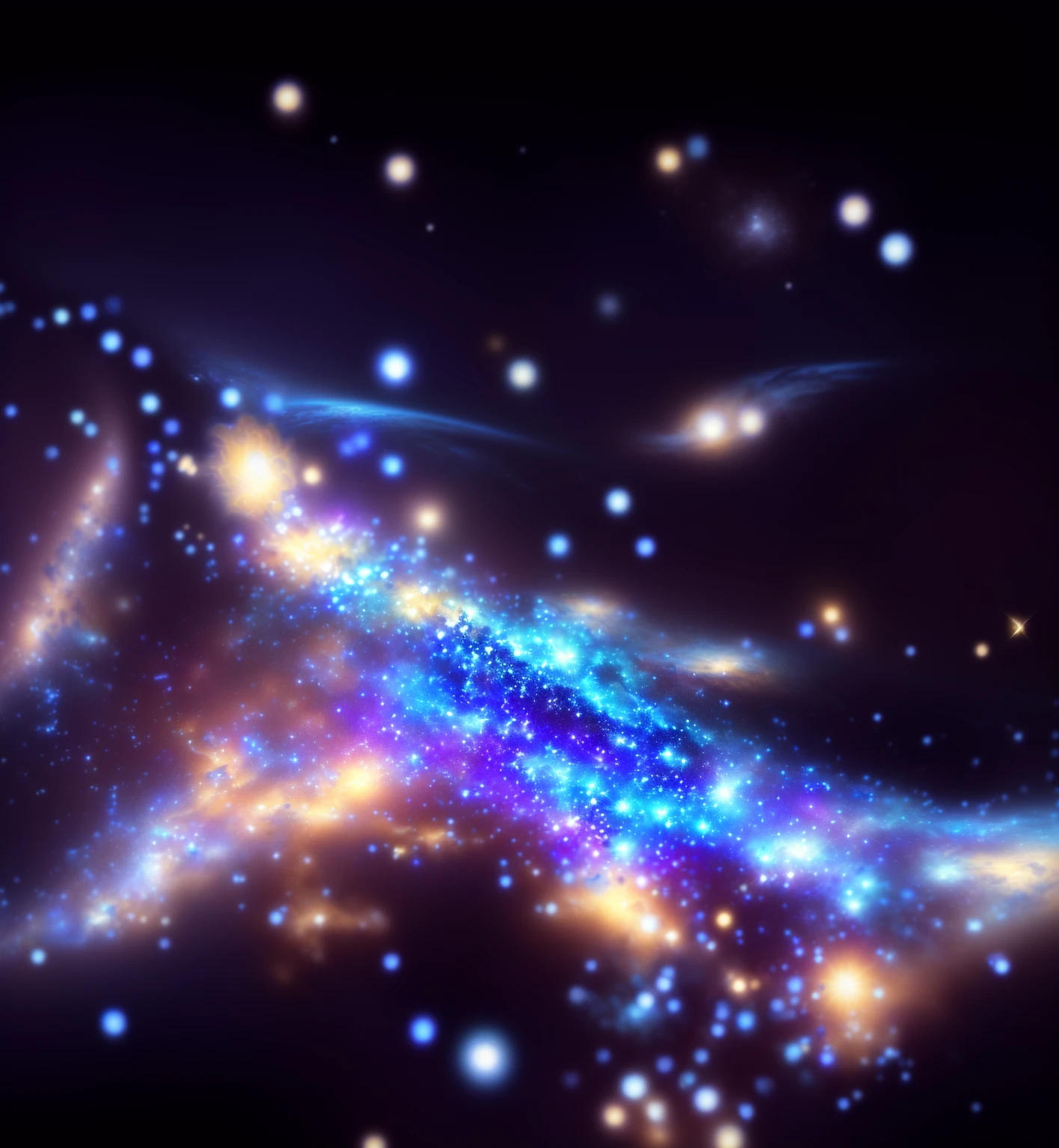 a close up of a blue and yellow galaxy with stars, Glittering dust in the air, 背景中的galaxy和恒星, galaxy in the night sky, galaxy in the background, Background artwork, on a galaxy looking background, The background is an endless universe, galaxy in background, space galaxy background, background galaxy, galaxy, cosmos in the background, stars in space