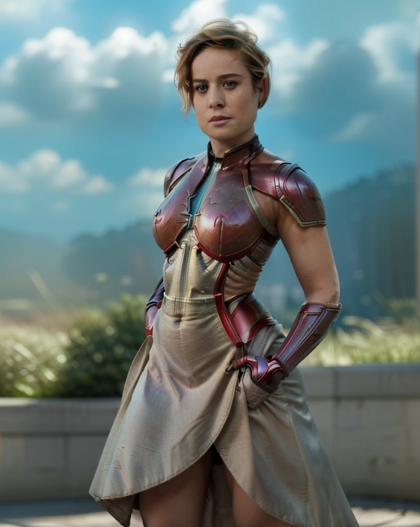 full body shot of kathwin:1,side lighting,(short pixie hair:1.3),rim lighting on hair, shallow sharp depth of field, feminine heroic,(curvy:1.4), (highly detailed), (Award winning), (Masterpiece), movie still, (HDR), (8k wallpaper),captain marvel suit,flying,sky background,female focus 