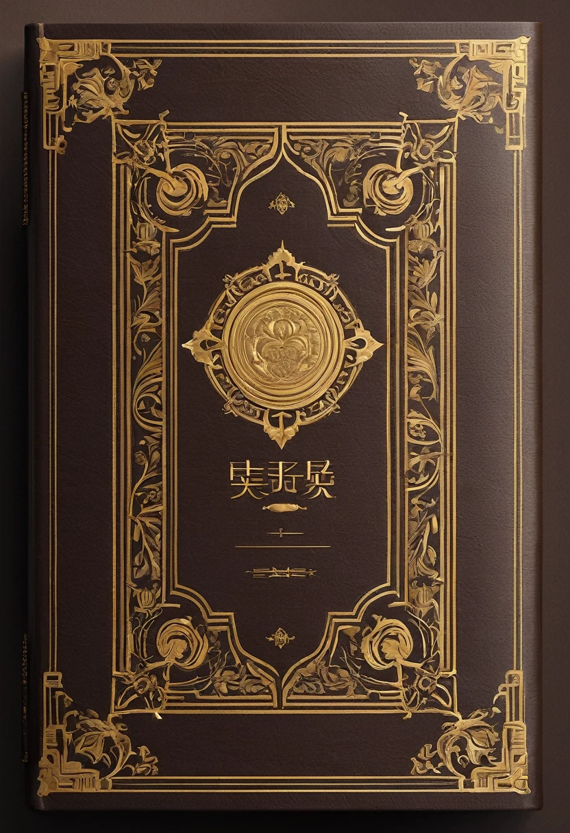 A book cover design,flat,主题是欧洲Vintage books,Collection room,Vintage books,Medieval retro style,Dark brown,古书籍Collection room