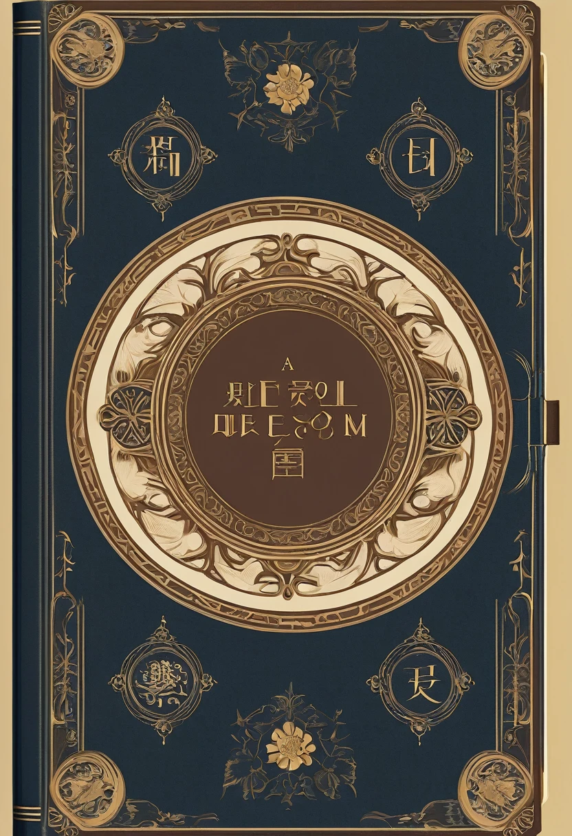 A book cover design,flat,主题是欧洲Vintage books,Collection room,Vintage books,Medieval retro style,Dark brown,古书籍Collection room