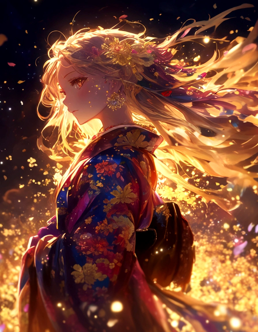 Anime girl with long blonde hair and colorful dress in a flower field, Anime Art Wallpapers 8K, Anime Style 4k, anime art wallpaper 4k, anime art wallpaper 4k, Beautiful anime portraits, Beautiful anime artwork, Detailed digital anime art, anime wallpaper 4k, anime wallpaper 4k, Beautiful anime art, 4k anime wallpaper, Wide range of background