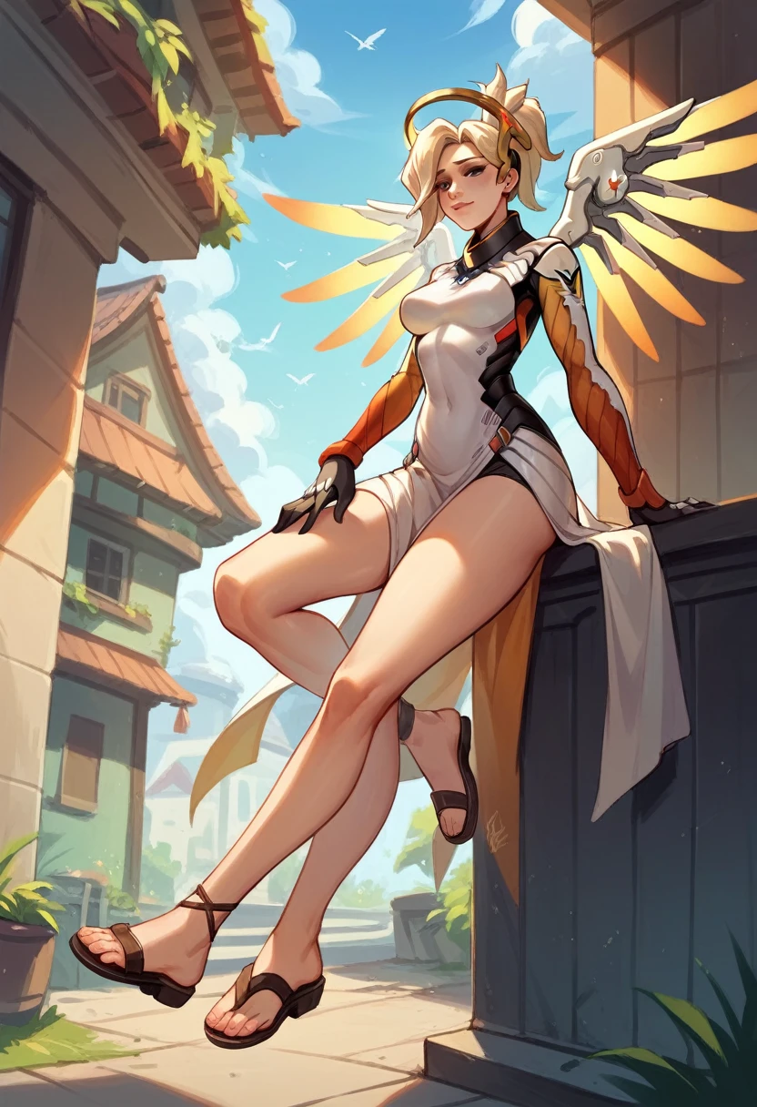 Overwatch mercy with sandals foot fetish