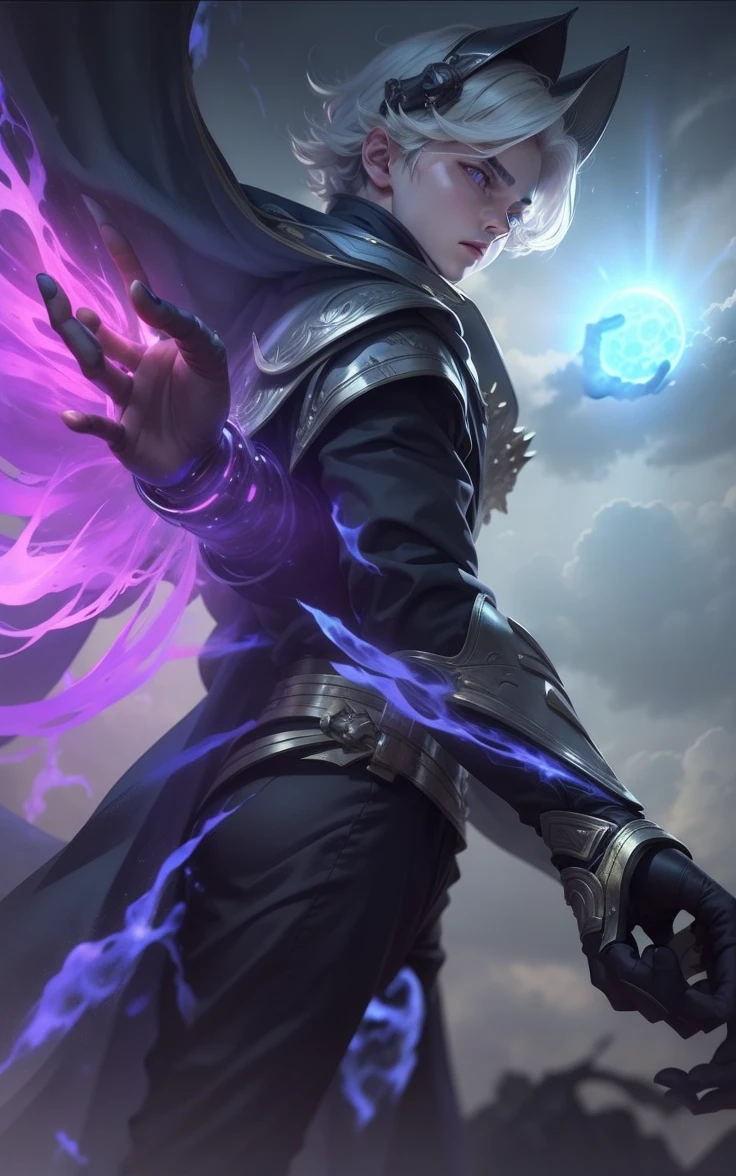 Boy With hand Magic Futuristic sun background realistic face ultra realistic high quality HD
