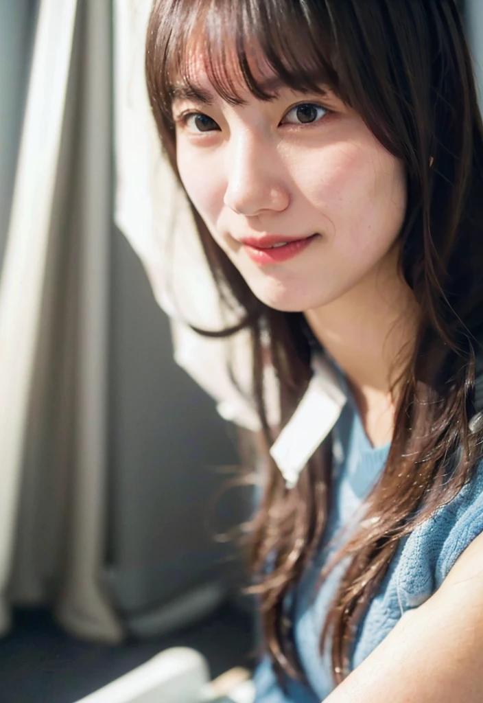 ((Full nudity:1.0)),Cute Japanese Women Photos, Little Woman, 20-year-old, Beautiful and perfect face, brown, Beautiful Face, thin: 1.2, (photo Realistic:1.4), (hyper Realistic:1.4), (Realistic:1.3),
(Smoother lighting:1.05), (Improving the quality of cinema lighting:0.9), 32k,
1 Girl,20-year-oldの女の子, Realistic lighting, Backlight, The light shines on your face, Ray Tracing, (Bright light:1.2), (Improvement of quality:1.4),
(Highest quality Realistic textured skin:1.4), fine grain, Detailed face,
(tired, Sleepy and happy), (smile:0), Face close-up,
(Accentuates body lines:1.1), (Enhances the beauty of skin texture:1.1)