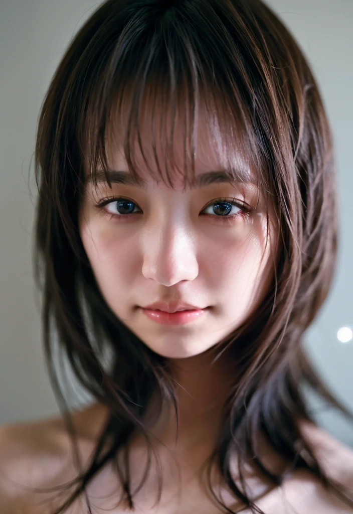 ((Full nudity:1.0)),Cute Japanese Women Photos, Little Woman, 20-year-old, Beautiful and perfect face, brown, Beautiful Face, thin: 1.2, (photo Realistic:1.4), (hyper Realistic:1.4), (Realistic:1.3),
(Smoother lighting:1.05), (Improving the quality of cinema lighting:0.9), 32k,
1 Girl,20-year-oldの女の子, Realistic lighting, Backlight, The light shines on your face, Ray Tracing, (Bright light:1.2), (Improvement of quality:1.4),
(Highest quality Realistic textured skin:1.4), fine grain, Detailed face,
(tired, Sleepy and happy), (smile:0), Face close-up, 
(Accentuates body lines:1.1), (Enhances the beauty of skin texture:1.1)