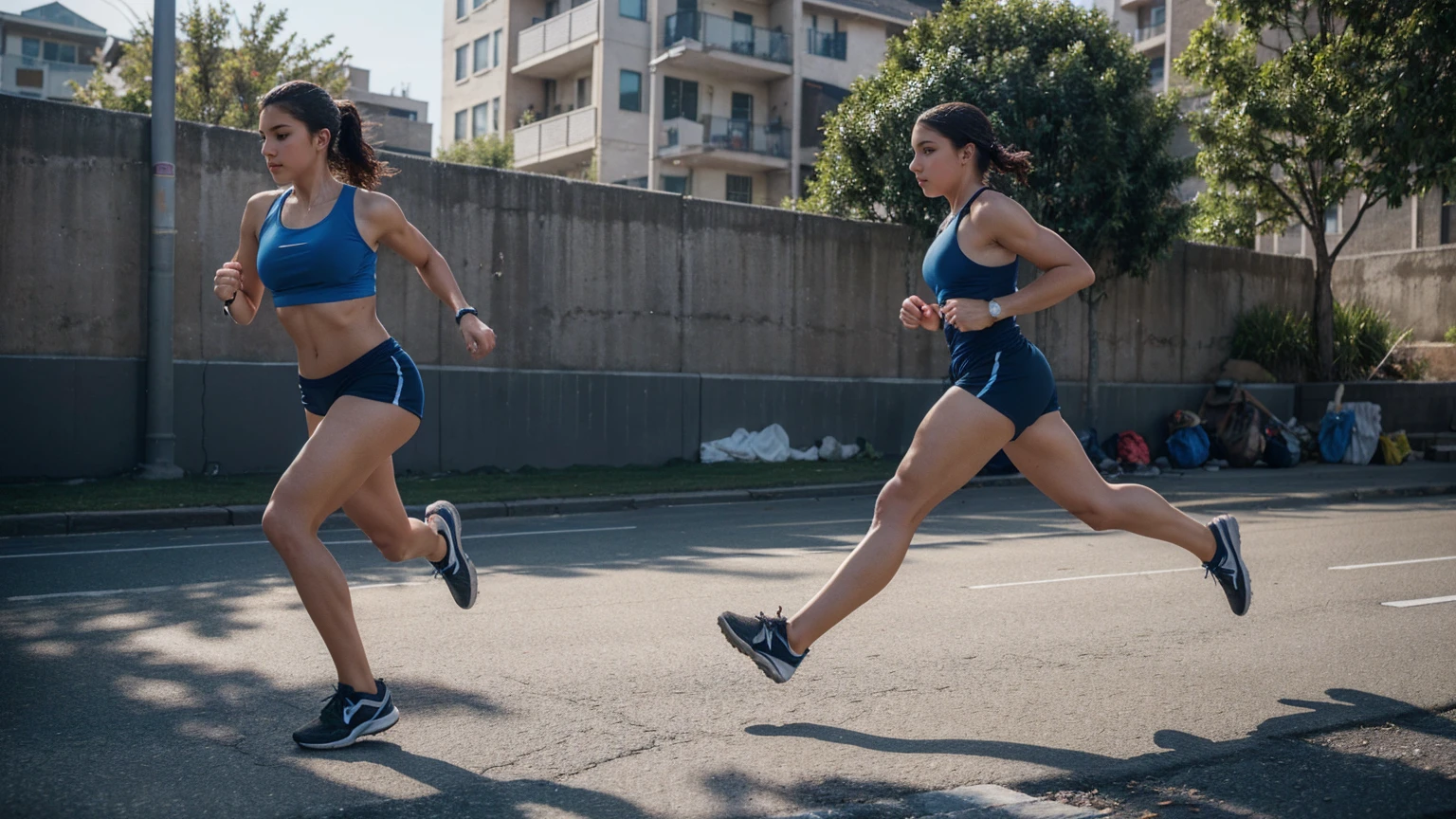 Create an image of a human figure engaging in daily activities (like running, thinking, and repairing muscles)