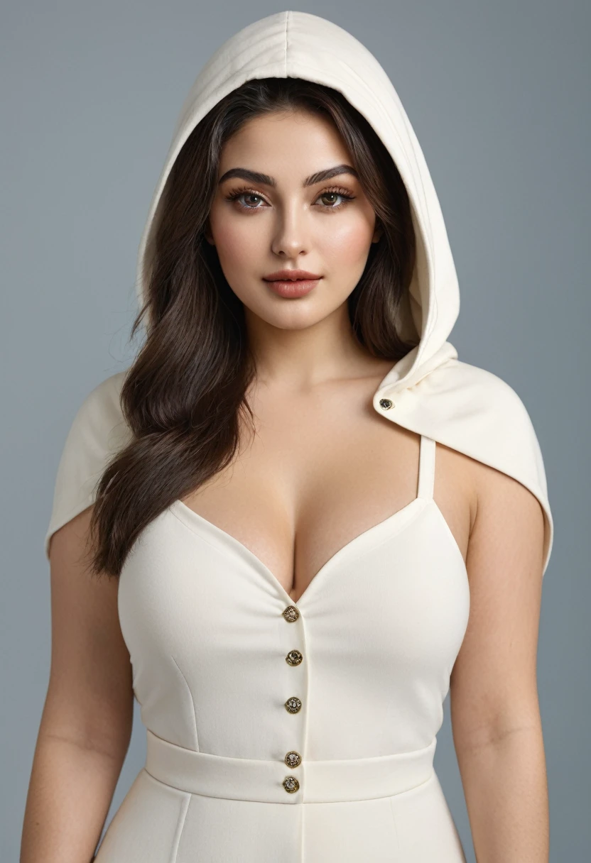 a whole body shot of a {Caucasian|Nigerian|Armenian|Albanian|Croatian|Persia} {slim|chubby|curvy} woman, her face shape is {oval|square|heart-shaped|round|diamond}, her eyes are {Round|Almond-shaped|Hooded|Monolid|Upturned|Downturned|Doublelid|Droopy}, her eye color is {Brown|Hazel|Green|Blue|Gray|Amber|Black}, her lip shape is {thin, plump, full}, her nose shape is {high bridge|button|Roman|snub|hawk-like|aquiline|bulbous|upturned|crooked}