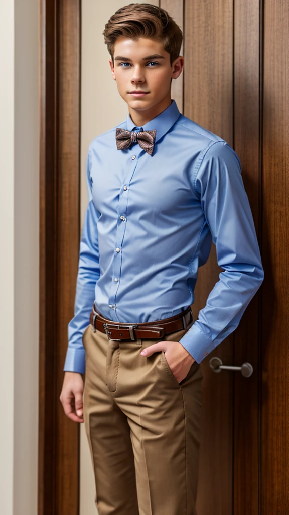 19 year old male wearing bow tie and lomg sleveed button up with belt and tucked in
4K HIGH REZ
Physical Description: Brown colored hair and skinny build. 5"5 and 150 LB. Blue eyes.
.