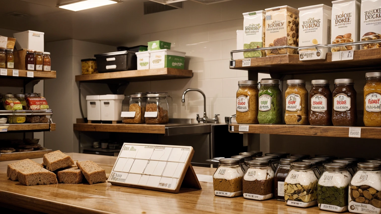 Design an image of a food product with various misleading labels. The background could be a food lab with scientists analyzing the product, emphasizing the scrutiny of marketing tactics.