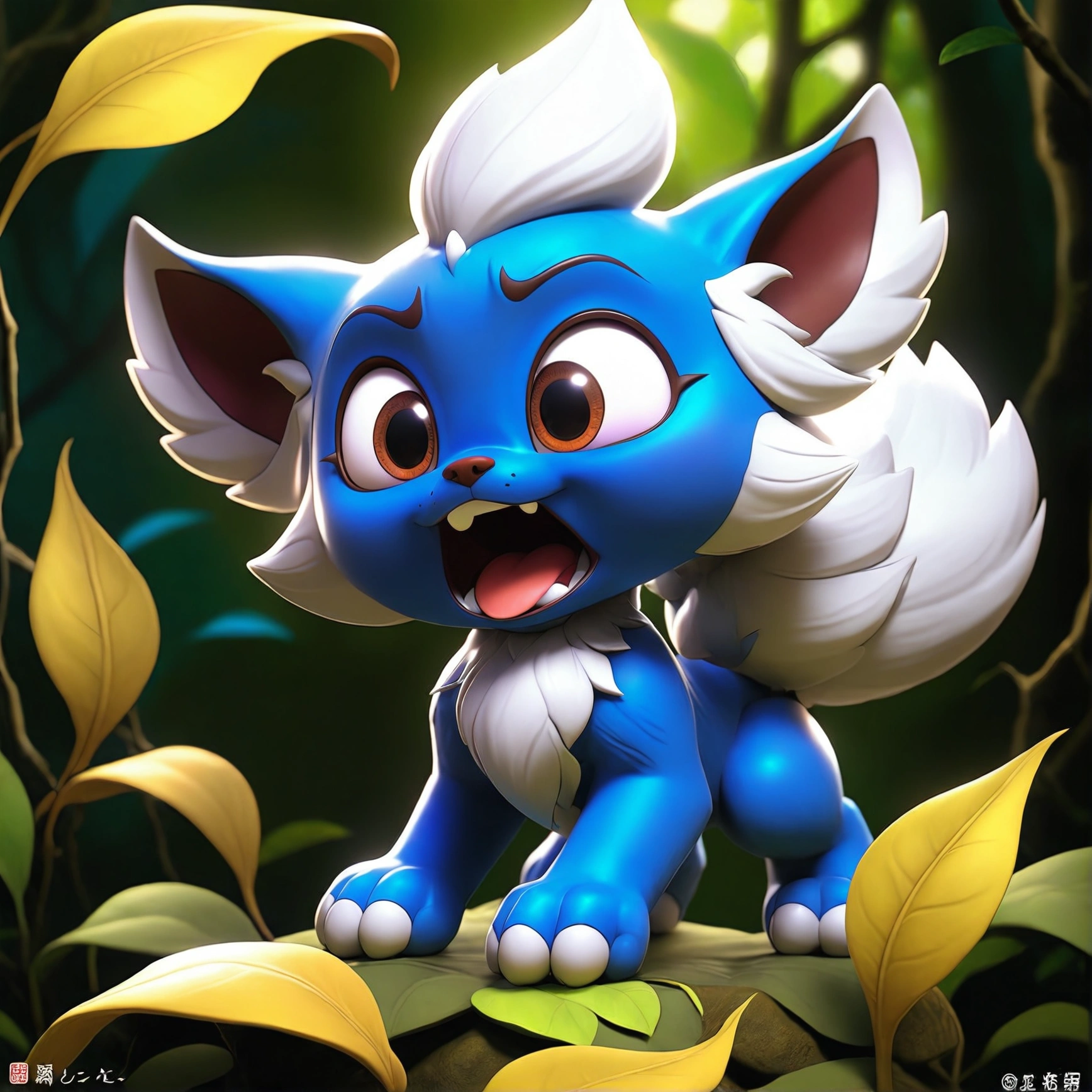 Suddenly, Chao Jam heard a loud howling sound coming from the bushes. The leaves nearby trembled.
