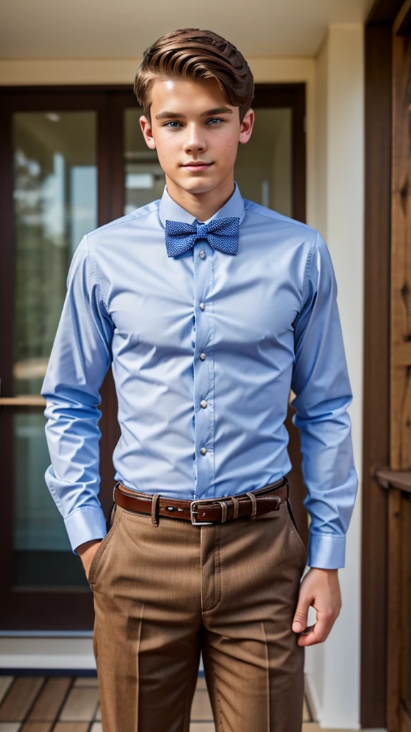 19 year old male wearing bow tie and lomg sleveed button up with belt and tucked in
4K HIGH REZ
Physical Description: Brown colored hair and skinny build. 5"5 and 150 LB. Blue eyes.
.