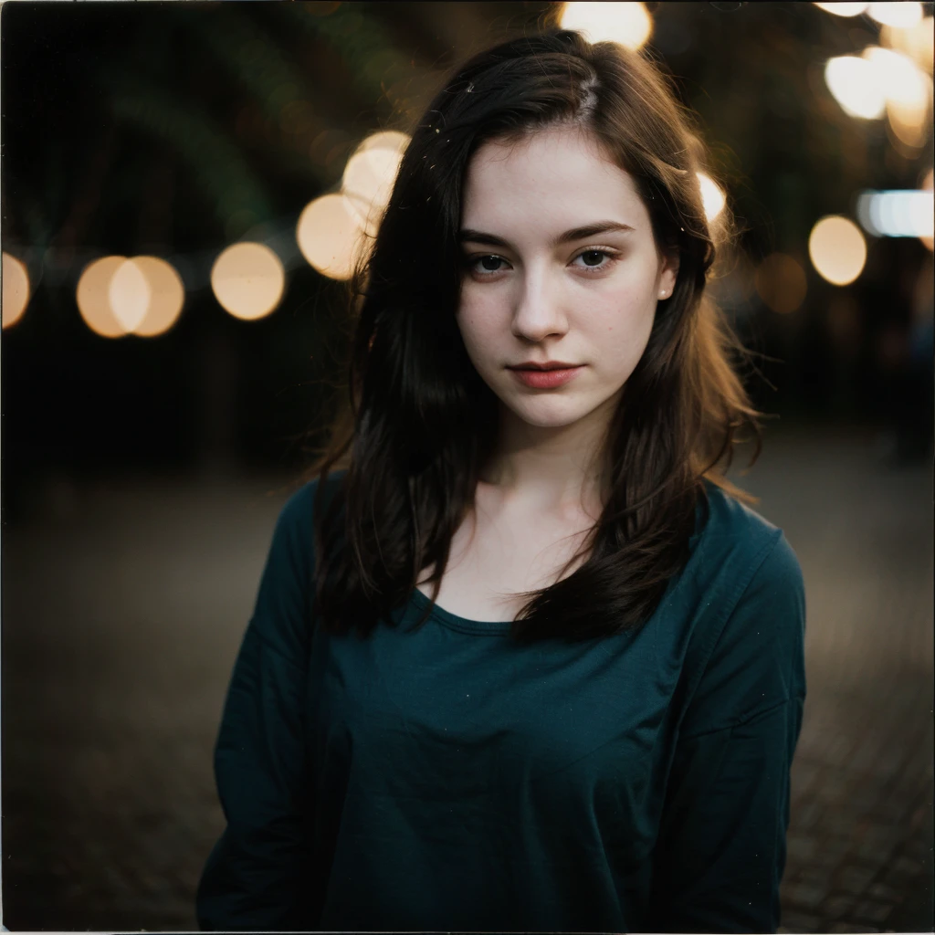 polaroid photo, night photo, photo of 24 y.o beautiful woman, pale skin, bokeh, motion blur