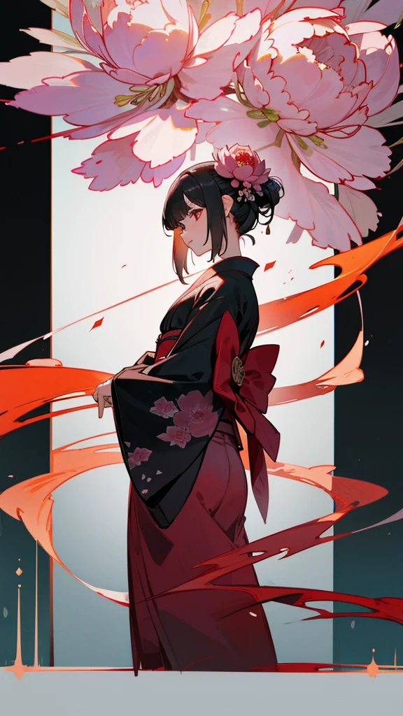 kimono Peony stalk