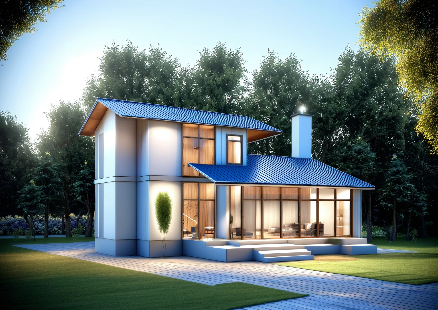 a rendering of a house with a porch and a staircase, conceptual rendering, detailed rendering, rendered image, a digital rendering, rendered illustration, concept house, rendering, rendered, comprehensive 2 d render, 3 d rendering, 3d rendering, digital rendering, architectural rendering, architectural render, architecture render, in style of 3d render, architectural 3 d render, artistic render