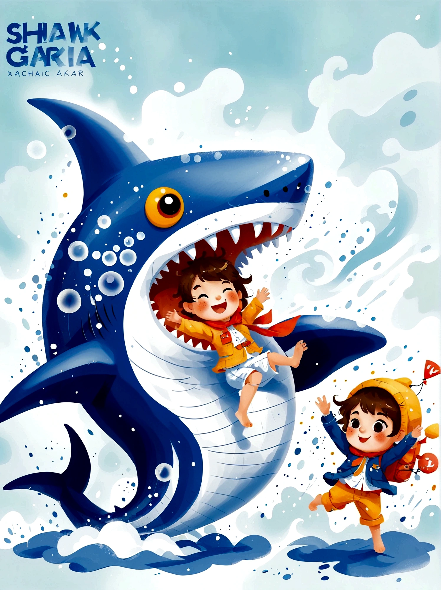 ultra-detailed, absurdres, colorful, gawr gura, detailed eyes, wide-eyed, eyelashes, looking at viewer, (blue background:0.9), (standing:0.7), 1girl, wearing cute shark pajamasl, blue hoodie, shark tail, sharp teeth, claw pose, hood up, (Smiley Face:1.0), pockets, hands up, clenched teeth, cowboy shot, masterpiece, best quality, UHD, accurate, anatomically correct, 8k, highres