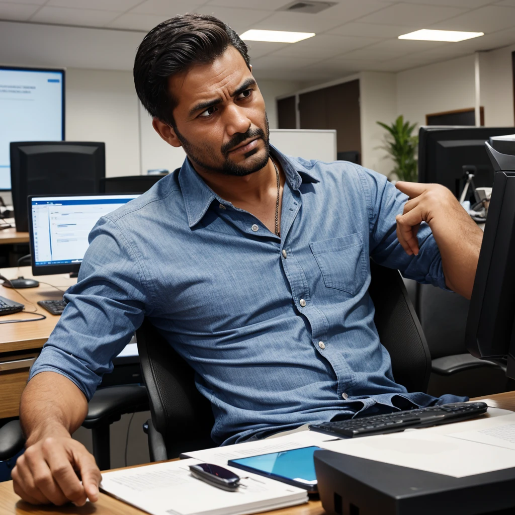 A man character very poor and week work in office 