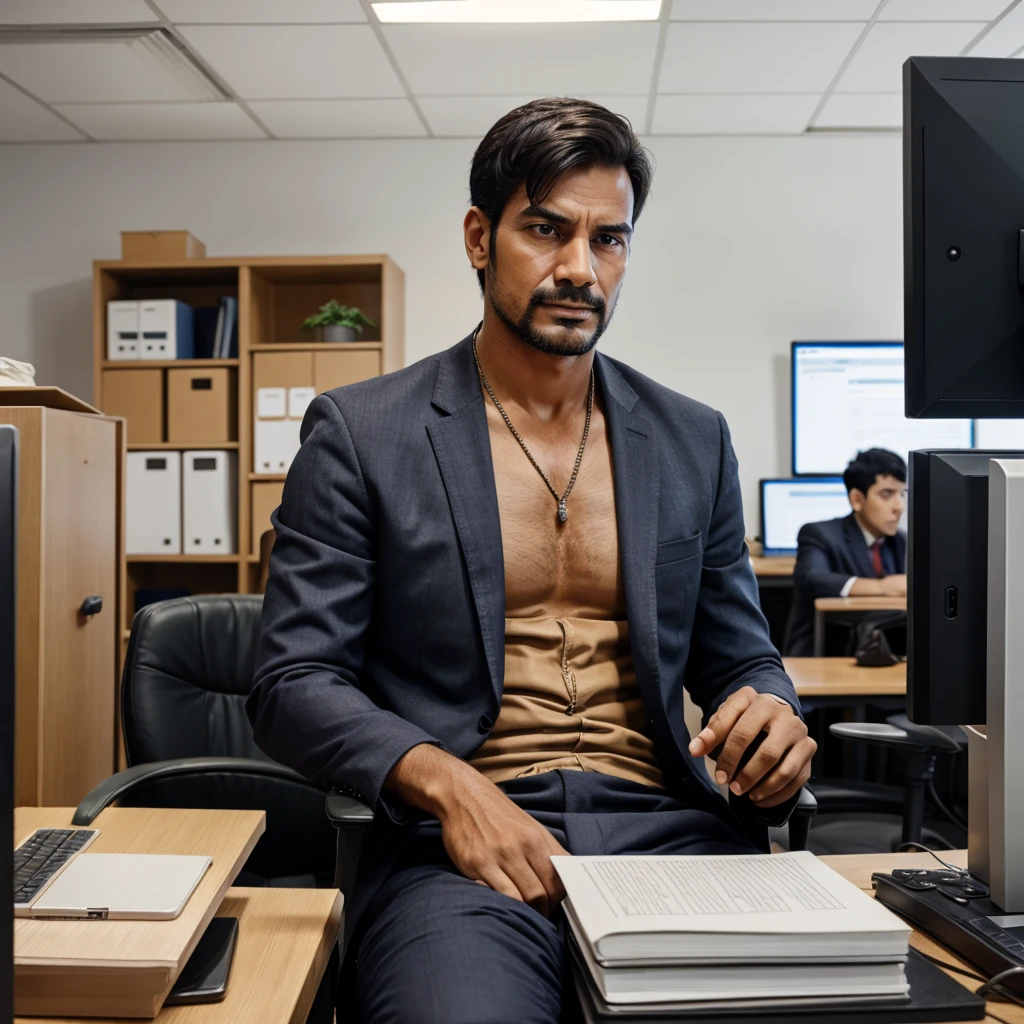 A man character very poor and week work in office