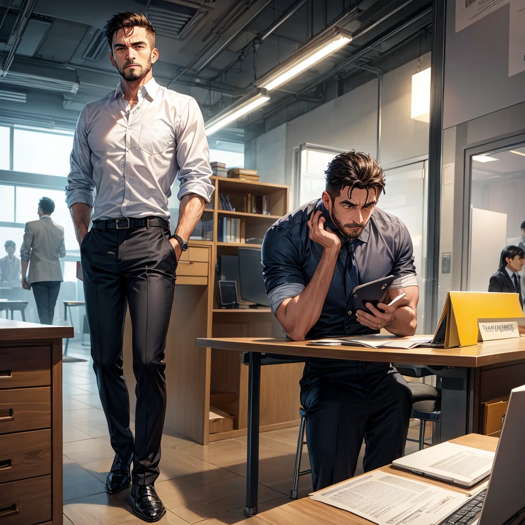 A man character very poor and week work in office