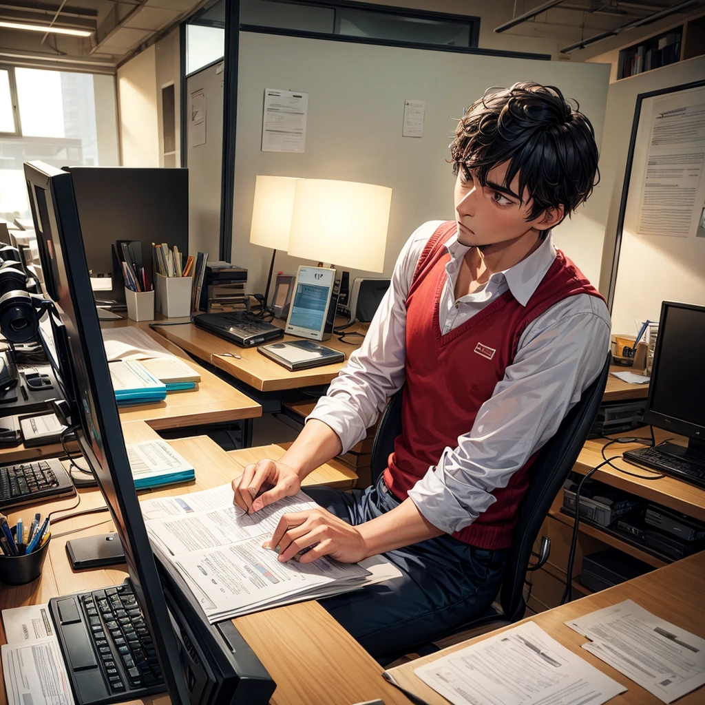 A man character very poor and week work in office